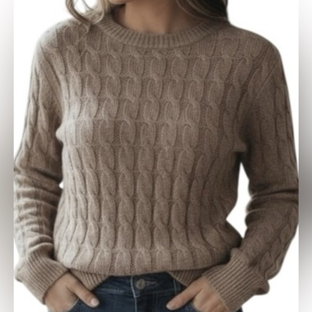 Vintage Gap Y2K Brown Angora Cable Knit Sweater SZ. S EUC